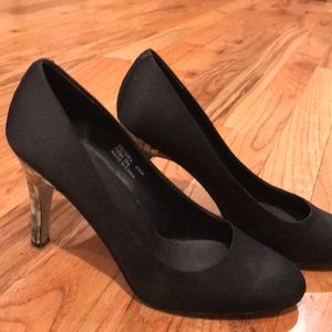 Calvin Klein black satin heels